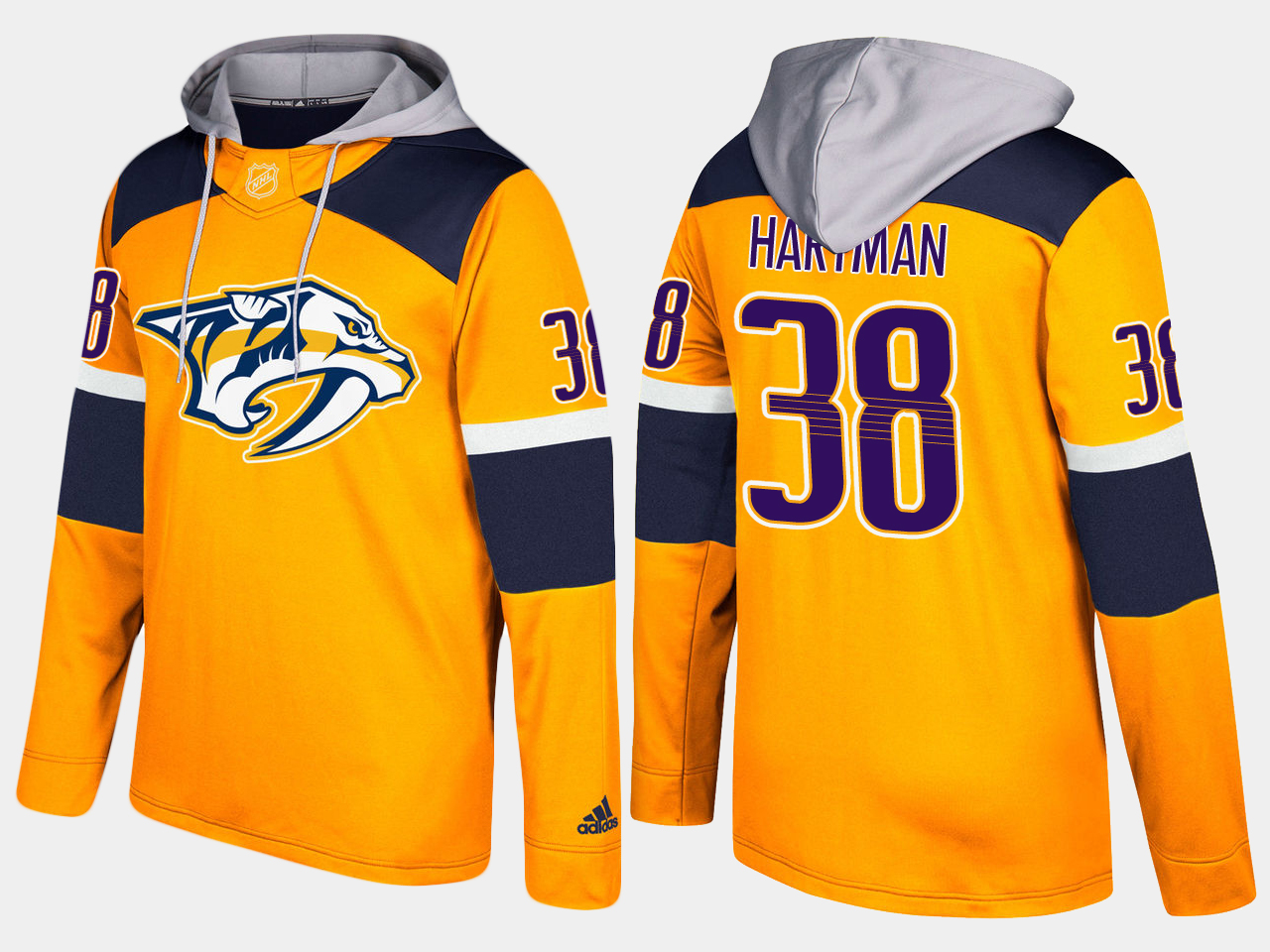 Men NHL Nashville predators #38 ryan hartman yellow hoodie-0